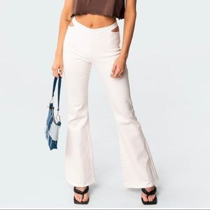 EDIKTED White Cut-out Pants/Jeans Size M